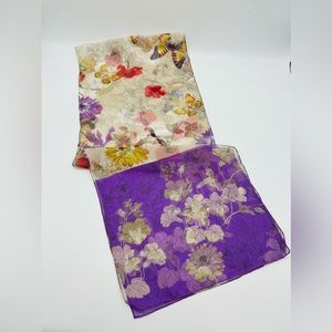 Scarf with flowers and butterflies